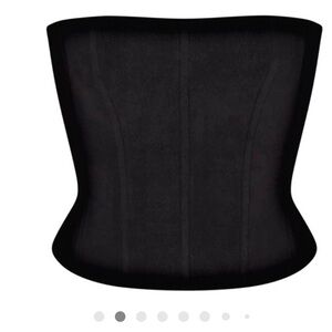 SKIMS Black Strapless Fleece Corset Top
